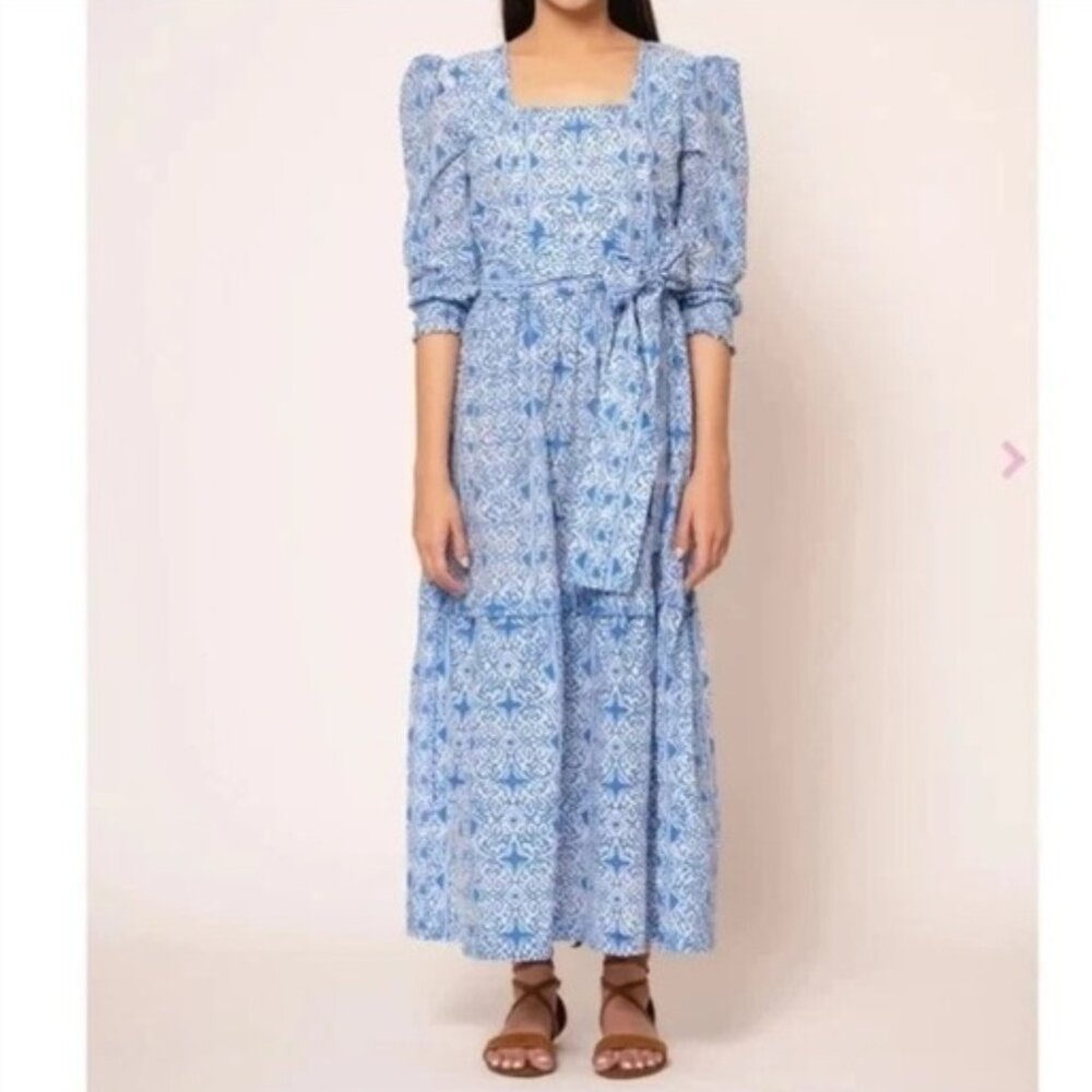 Beyond by Vera 1831 Basilica Blue Poppy Maxi Dress XL